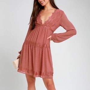 Lulu’s NWT Pink Long-Sleeved Dress